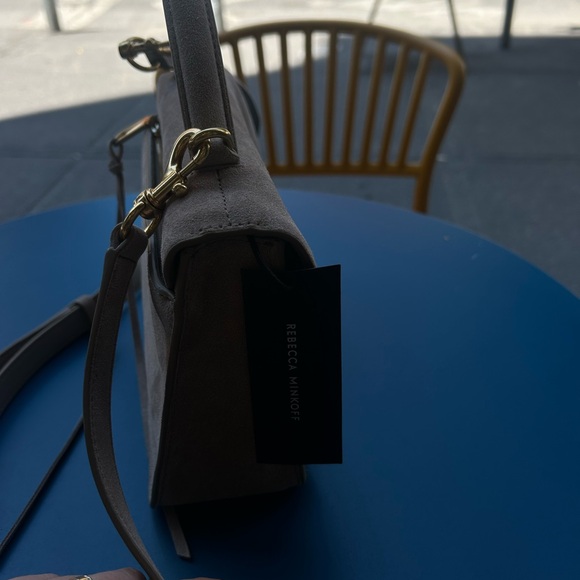 Rebecca Minkoff Darren Small Messenger Taupe Suede Handbag - Picture 6 of 6